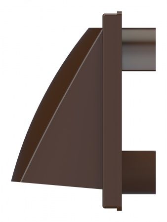 Выход стенной пластиковый D-125, 150х150мм, с клапанном (коричневый)