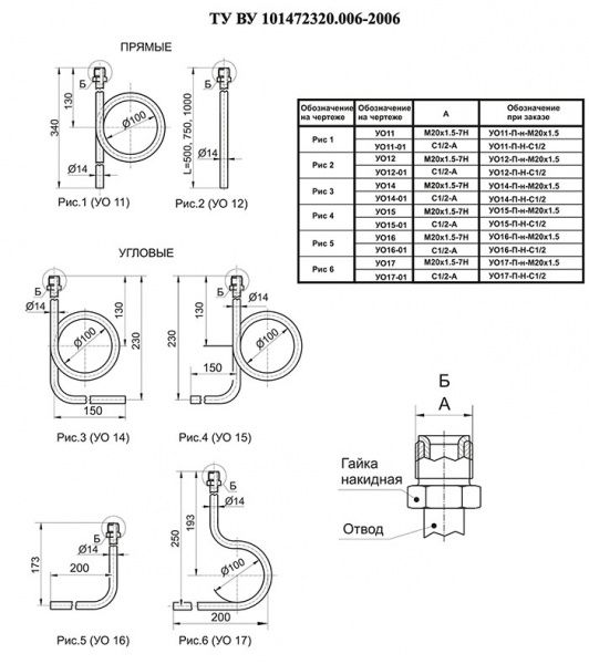 Отборное уст-во (трубка Перкенса) прямое НР G1/2" - Под приварку
