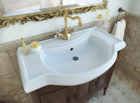 Умывальник мебельный "Классик-800" с переливом, без комплекта, 1 отверстие, белый