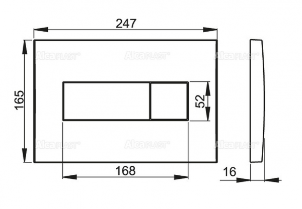 Система инсталляции для унитаза 3в1 AM101/1120 + M371-0001 (кнопка пластиковая, хром, глянцевый)