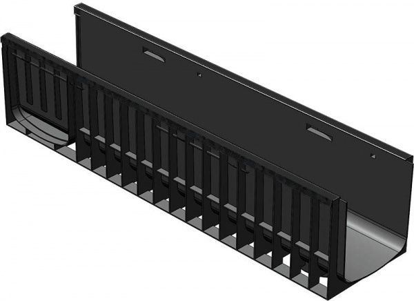 Лоток водоотводный Standart 24,6*28,5 DN200, пластиковый, нагрузка до 25т (ДхШхВ-1000х246х285мм)