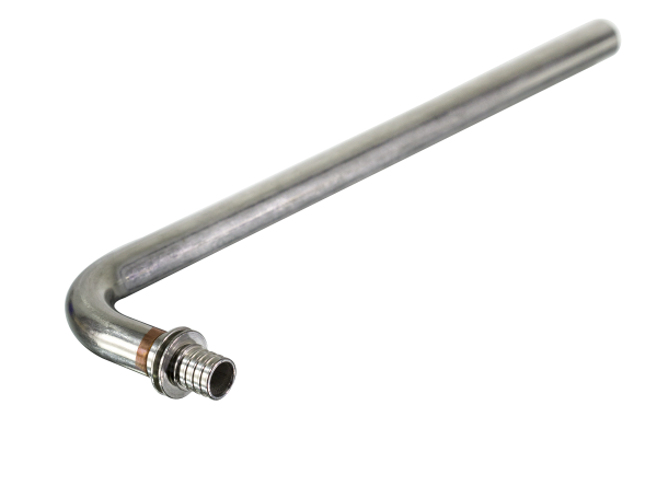 Трубка Г-образная для подключения радиаторов 16х2.2-250мм (нерж., аксиальная)