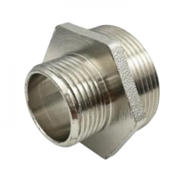 Ниппель латунный, никелированный Ду 15*6