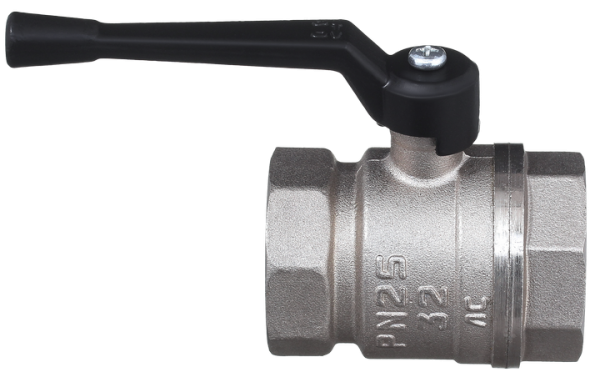 Кран никелированный 11б27п1 Ду 32 муфта/муфта "рычаг"   (серия - ГОСТ)