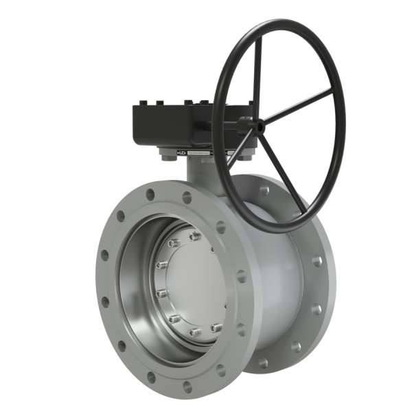 Затвор трехэксцентриковый ПДЗ.Ф.Р.300.025.02.НТ.R   Ду300, Ру-25, с редуктором, фланцевый