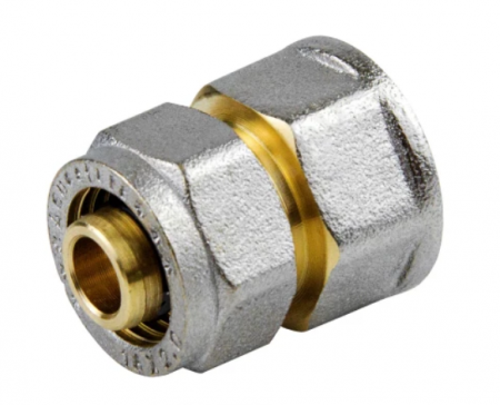 Муфта переходная ВР 26х3/4" покрытие никель (металлопластик)