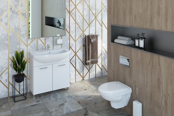 Унитаз подвесной "Элеганс" белый, сиденье дюропласт, микролифт