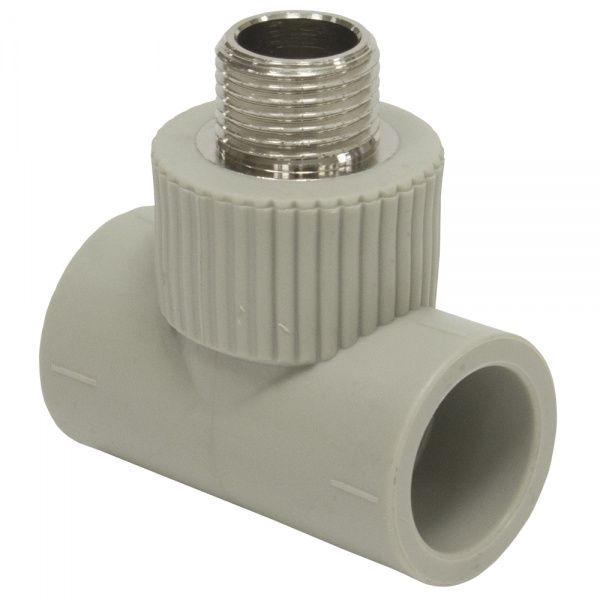 Тройник PPRC комбинированный НР 32х3/4"х32   (сер.) Tebo (10/60)