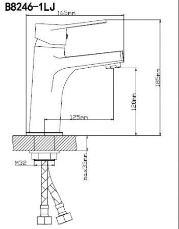Смеситель для умыв. однор., низк.изл. B8246-1LJ