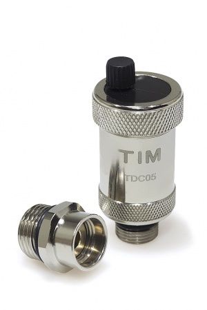 Воздухоотводчик латунный автоматический 1/2" + отсечной клапан (никеллированный)