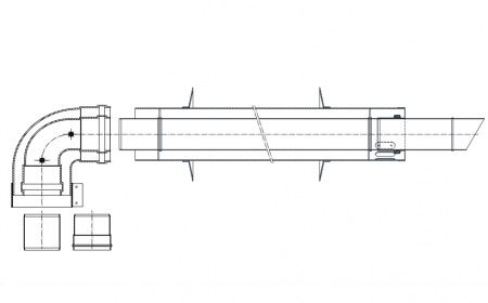 Комплект коаксиальный 60х100 с хомутом+две проставки, антилед