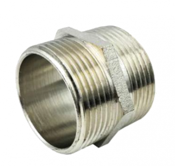 Ниппель латунный, никелированный Ду 32