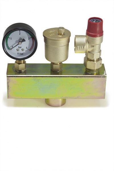 Группа безопасности котла TIM квадратная труба (3 Bar, 1", до 50 кВт)