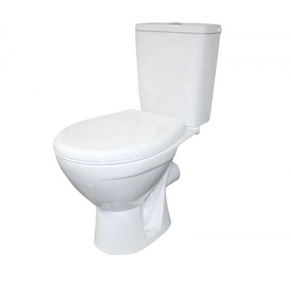 Унитаз "Соло Люкс", белый, 2кноп.,прямой вып.,нижн.подв., сиденье полипропилен, микролифт