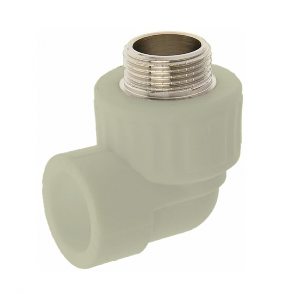 Угольник PPRC комбинированный НР 20х1/2"   (серый) Valfex (25/125)