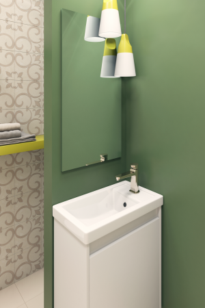 Умывальник мебельный "Фостер-450" с переливом, без комплекта, 1 отверстие, белый