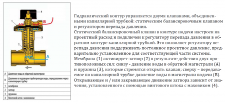 Автоматический клапан TOPAS DPR Ду25, латунный, баланссировочный (регулятор перепада давления)