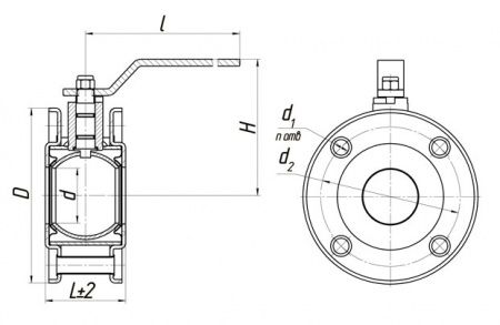 Кран шаровый LD Стриж Zn Ду 80 Ру 16, L92мм.
