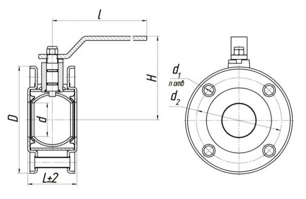 Кран шаровый LD Стриж Zn Ду 50 Ру 16, L75мм. (полнопроходной)