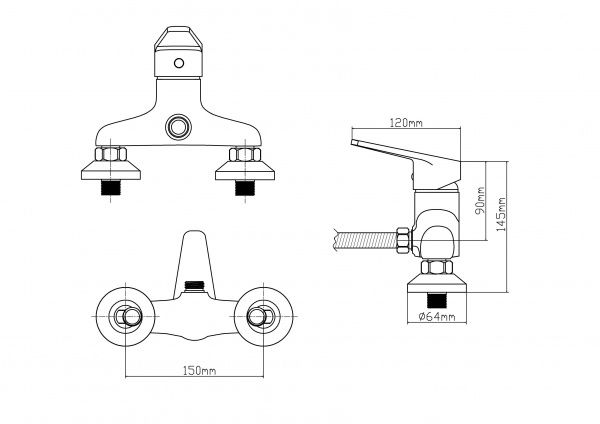Смеситель BOOU для душа однор., B8282-4A