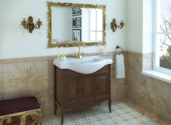 Умывальник мебельный "Классик-800" с переливом, без комплекта, 1 отверстие, белый