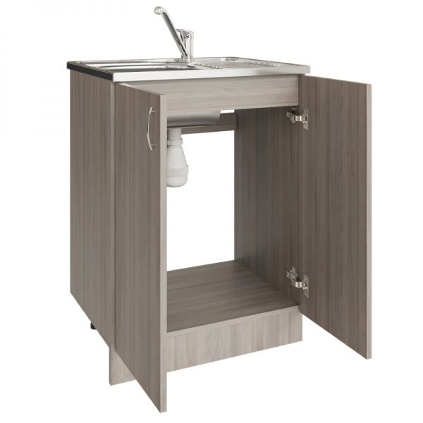 Тумба для накладной кухонной мойки 60 ЛДСПП шимо/ясень светлый