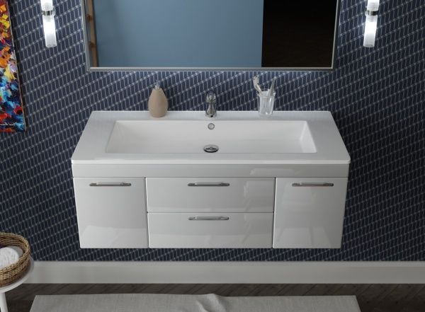 Умывальник мебельный "Оскар-1050" с переливом, без комплекта, 1 отверстие, белый