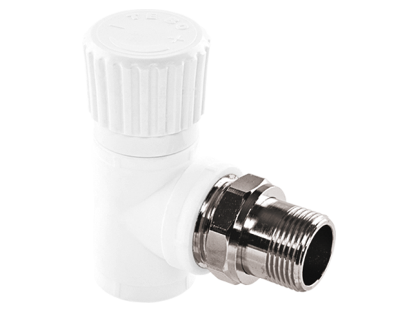Вентиль для радиатора угловой PPRC 25x3/4" (бел.) Tebo (5/45)