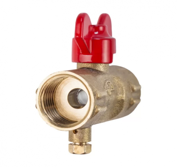 Кран шаровой для манометра 11б27п(м)2 Ду 15, ВР G1/2" - ВРG1/2", с болтом, "бабочка"