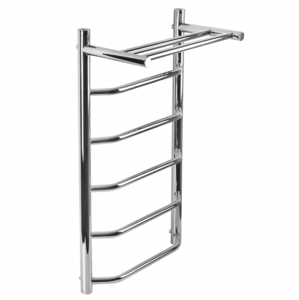 Полотенцесушитель лесенка "Классика", нижнее подключение 60*120, 1/2"ВР, Ломаные перекладины + Полка