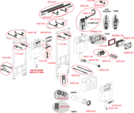 Система инсталляции для унитаза 3в1 AM101/1120 + M70-0001 (кнопка пластиковая, белая)