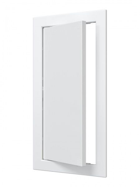 Дверца пластиковая АБС 168х318 (146х296) белая с фланцем