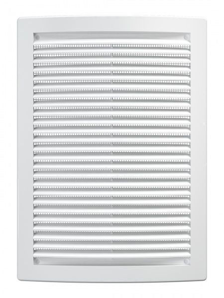 Решетка пластиковая 180х250, белая, сетка