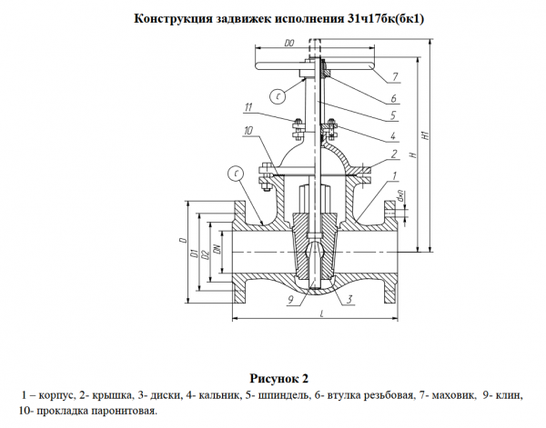 Задвижка 31ч17бк1 (газ)   Ду 80