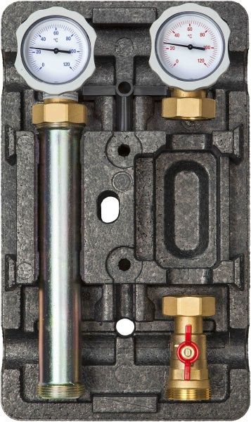 Насосная группа быстрого монтажа с прямым контуром 1", без насоса в теплоизоляции ZEISSLER