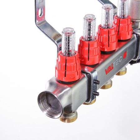 Коллекторная группа с расходомерами VTc.586  3 вых. (н/ж, авт.возд.+дренаж+кронштейны)