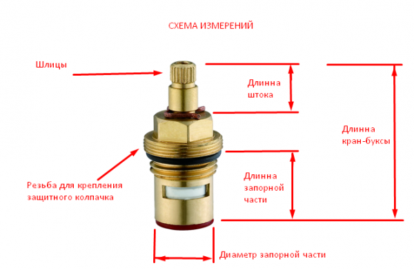 Кран букса 1/2 керамика, 20 шлицов, поворот 180 градусов