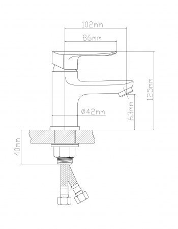 Смеситель BOOU для умыв. однор., низк.изл. B8274-1J