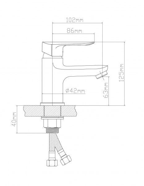 Смеситель BOOU для умыв. однор., низк.изл. B8274-1J