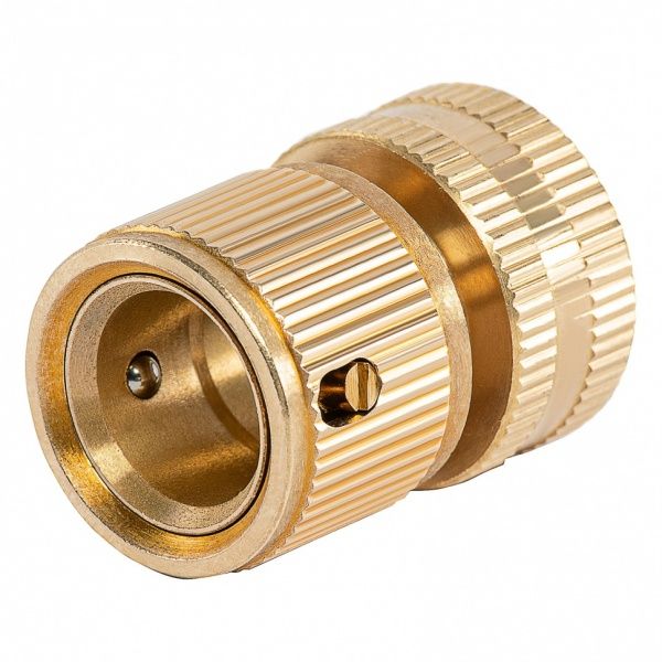 Соединитель быстросъемный латунный с резьбой ВР 1/2" + Аквастоп