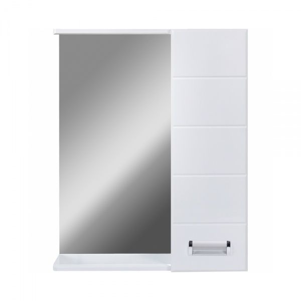 Зеркало "Вега 70" 700х150х700, со шкафчиком СПРАВА, с подстветкой
