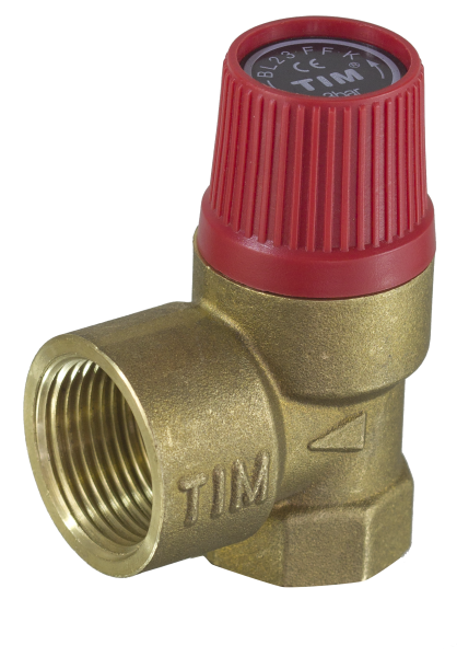 Клапан предохранительный TIM вн/вн Ду 15 Р-6bar (красный колпачек)