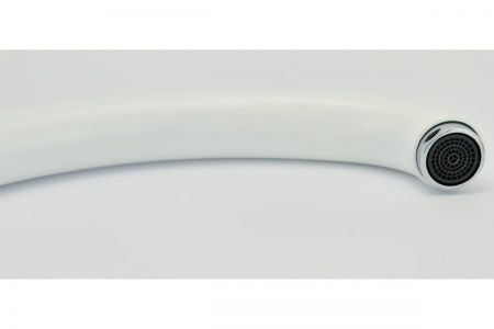 Смеситель для кухни белый одноручный Juguni Luxe с поворотным изливом, 40 картридж, гайка