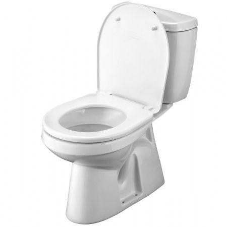 Унитаз Анимо с бачком, белый, 1 кн.арм., выпуск в пол, нижн.подв., сиденье полипропилен