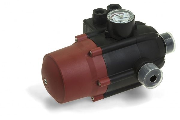 Блок автоматики с манометром TIM PS-01A (диапазон настройки 1,5-3 бар) с манометром