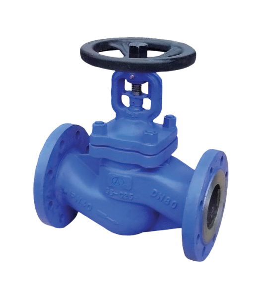 Вентиль KV31-050, Ду 50,  Ру-16,  Тмакс-300 °C (чугунный, фланцевый, сильфонное уплотнение)