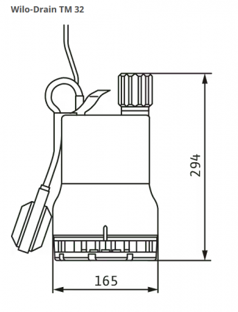 Насос дренажный Wilo-Drain TM 32/7 EM (250Вт, Hmax=7м, Qmax=7 м3/ч, с поплавком)