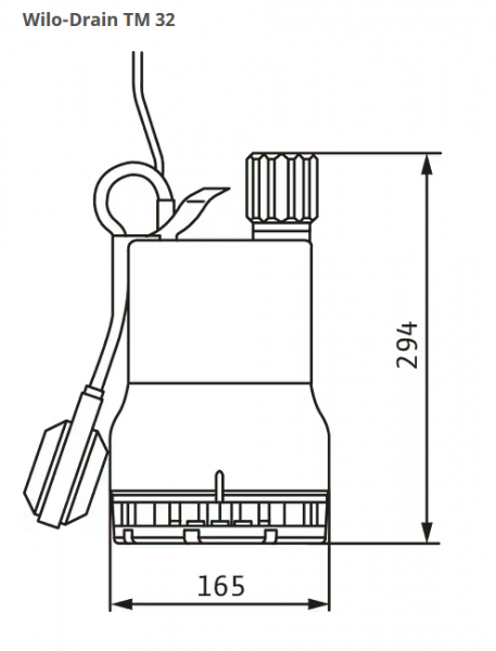 Насос дренажный Wilo-Drain TM 32/7 EM (250Вт, Hmax=7м, Qmax=7 м3/ч, с поплавком)