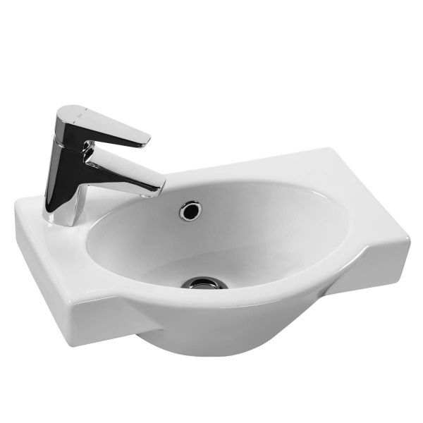 Умывальник "Форум-45" с переливом, без комплекта, 1 ЛЕВОЕ отверстие, белый