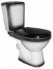 Унитаз "Комфорт", черный декор, 2кноп.,косой вып.,нижн.подв., сиденье полипропилен